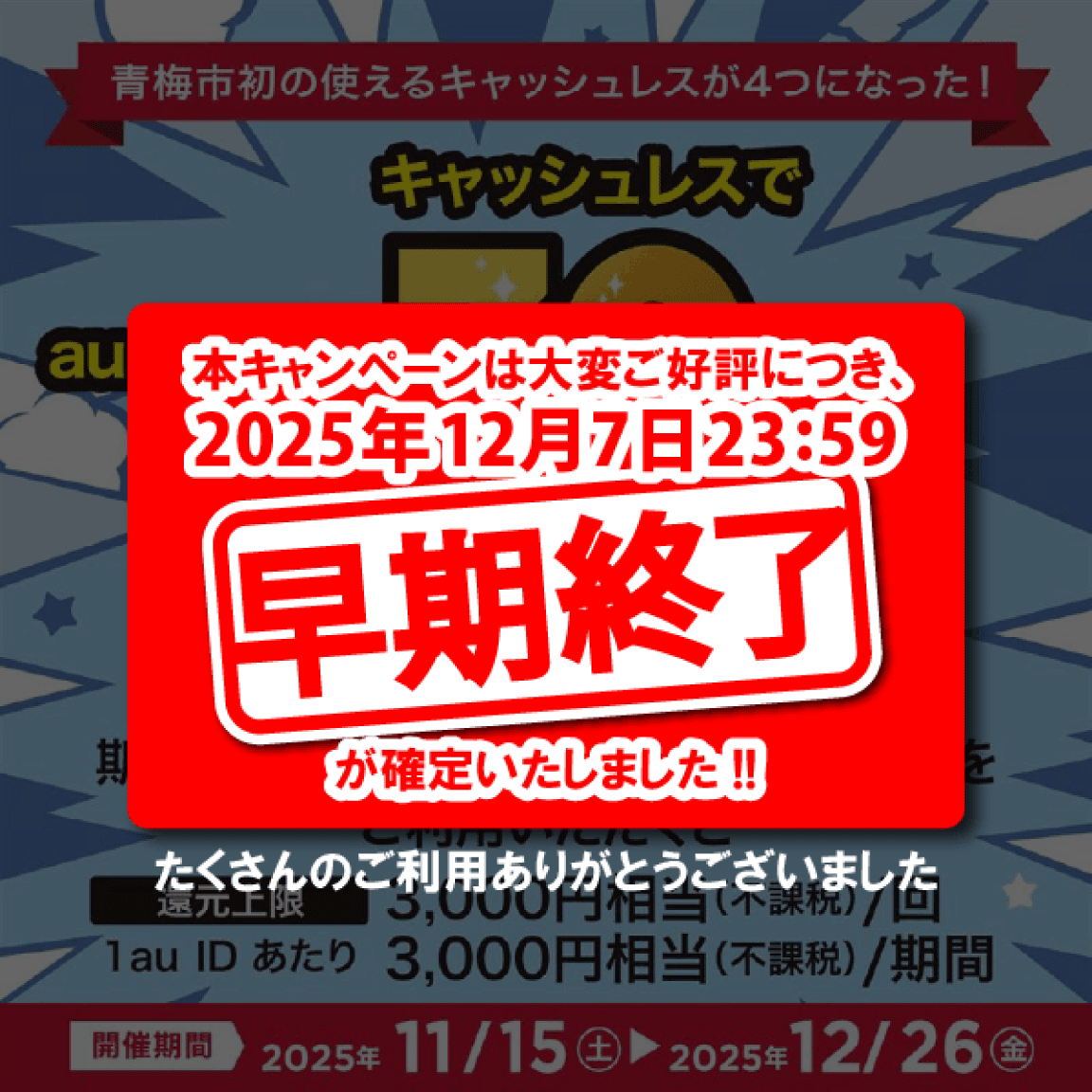 青梅市×au PAYキャンペーン