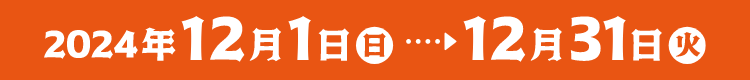 キャンペーン期間：2024年12月1日(日)～2024年12月31日(火)