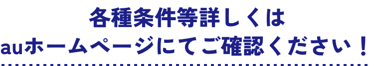 各種条件等詳しくはau PAYサイトにてご確認ください！