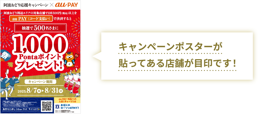 キャンペーンポスターが貼ってある店舗が目印です！