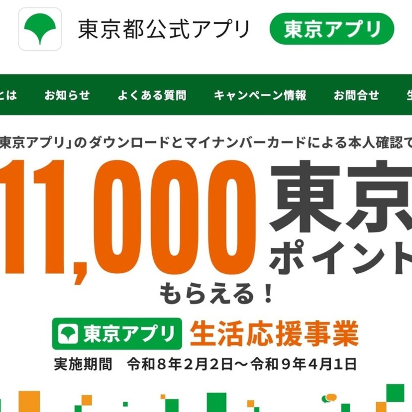 【増額決定】東京アプリで11,000ポイントもらえるキャンペーン、マイナンバーで本人確認を