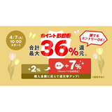 au PAY マーケット、購入金額に応じて最大36％還元の「ポイント超超祭」開催！4月13日は三太郎の日・お買い物ラリーの同時開催で最大46％のポイント還元