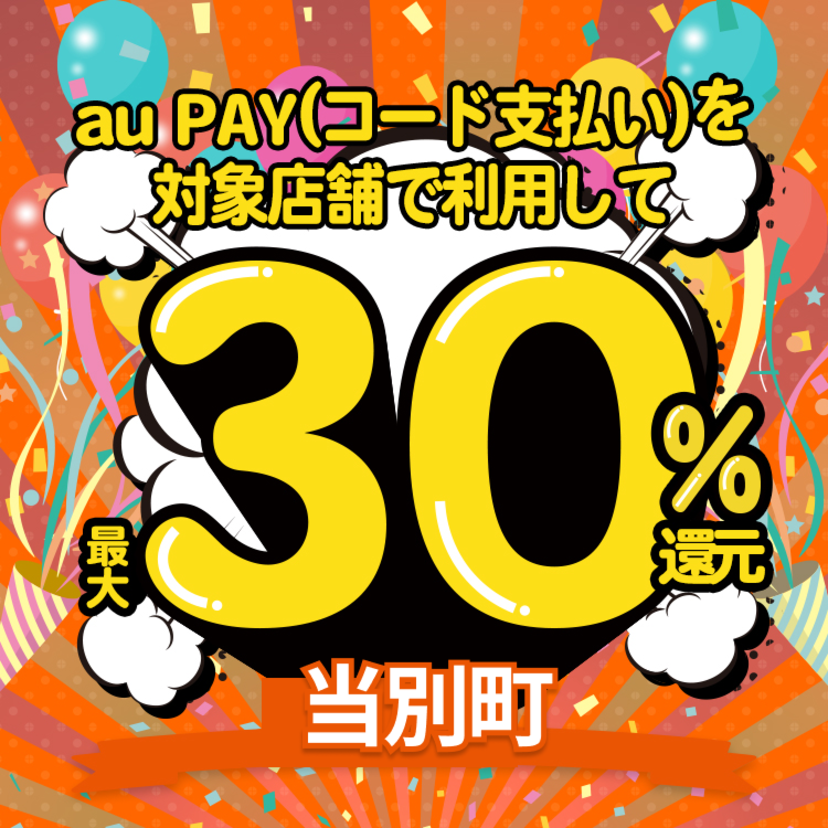 【自治体キャンペーン】北海道 当別町の対象店舗でau PAYを使うとお支払いの最大30％が戻ってくる（2023年2月10日～）